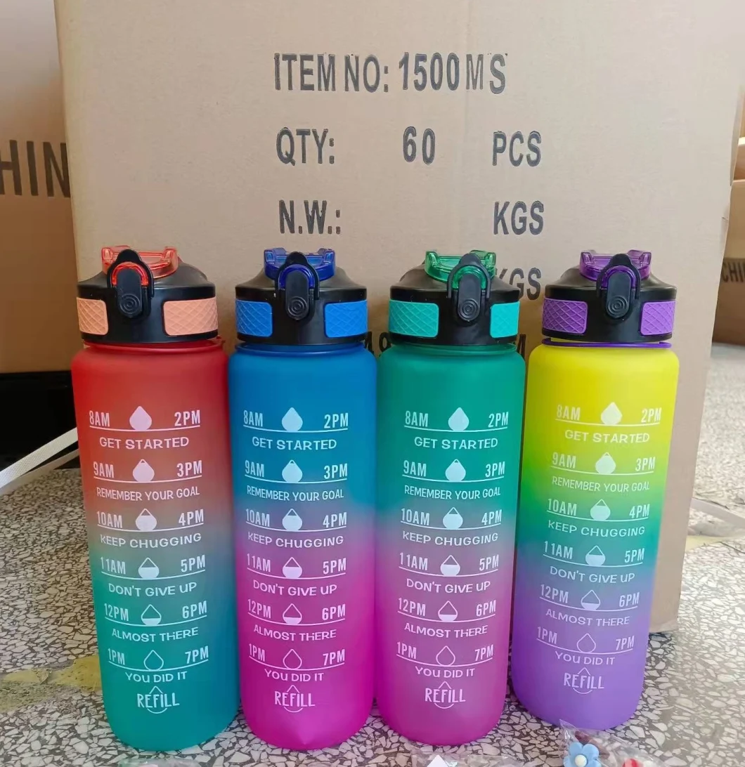 1000ml Tritan PC as Outdoor Water Bottle Sports Cup Gym Shake Cup with Cup Sleeve