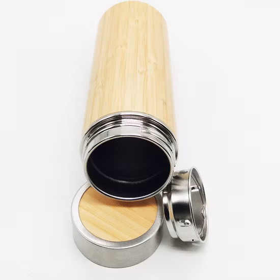 パーソナライズされた 350ml 竹/ステンレススチール/断熱マグ フィルター付き